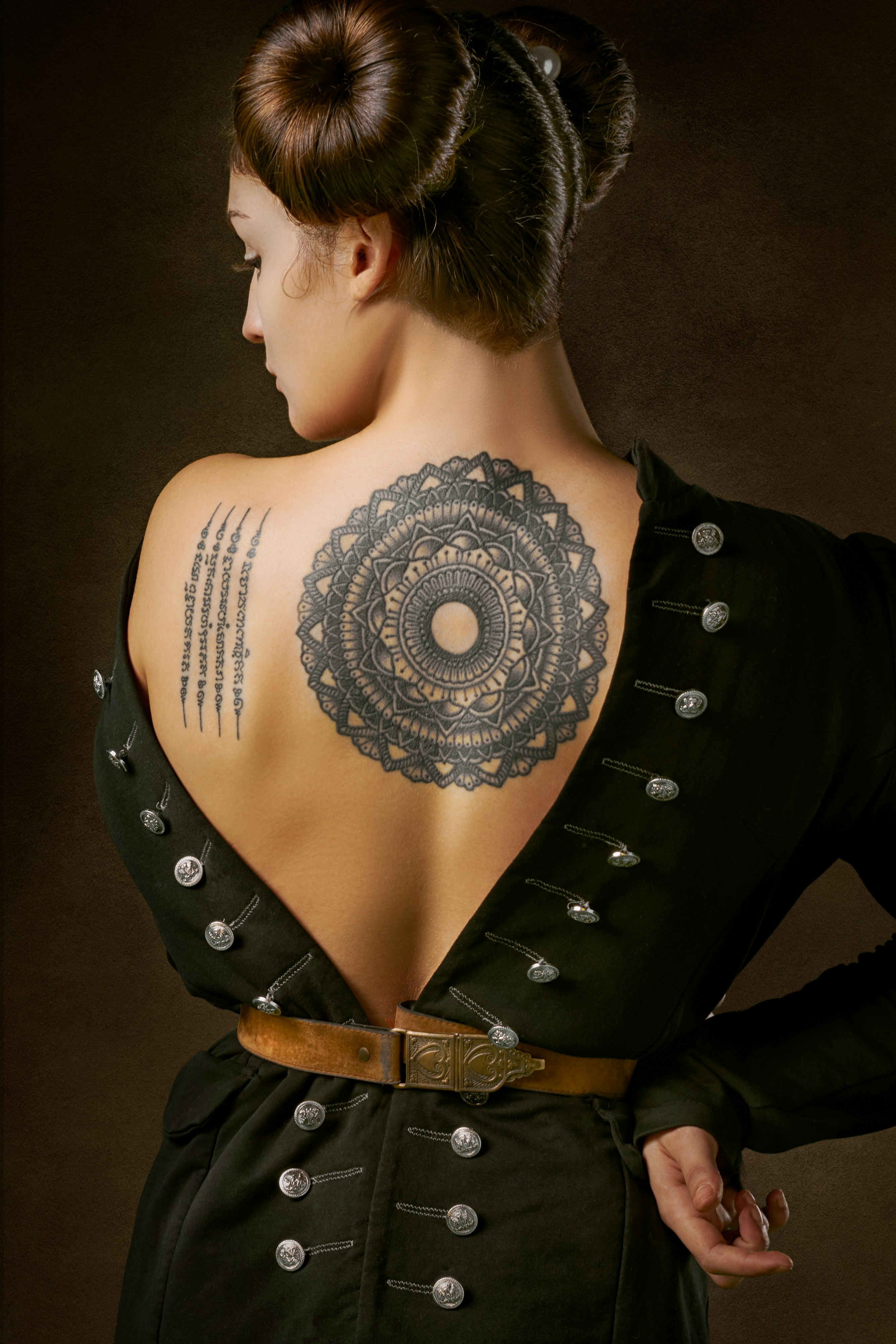 Large mandala back tattoo
