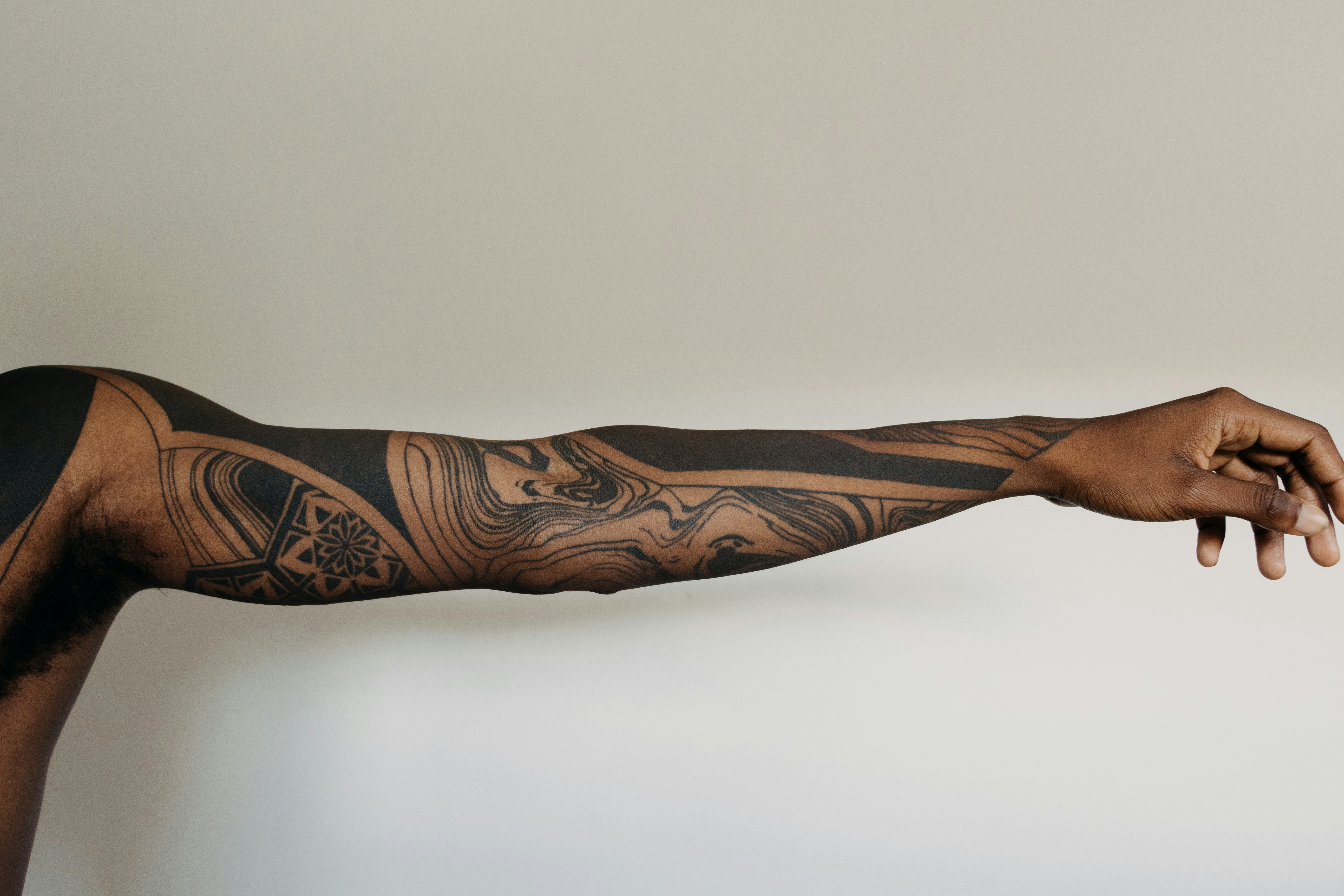 Blackwork full sleeve tattoo